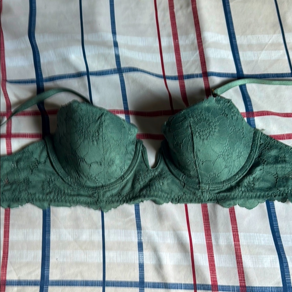 Aerie Green Lace Push-Up Bra